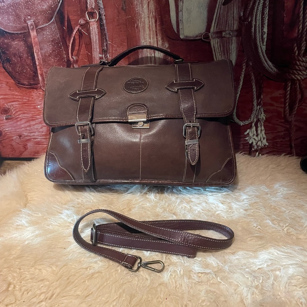 Roots leather briefcase